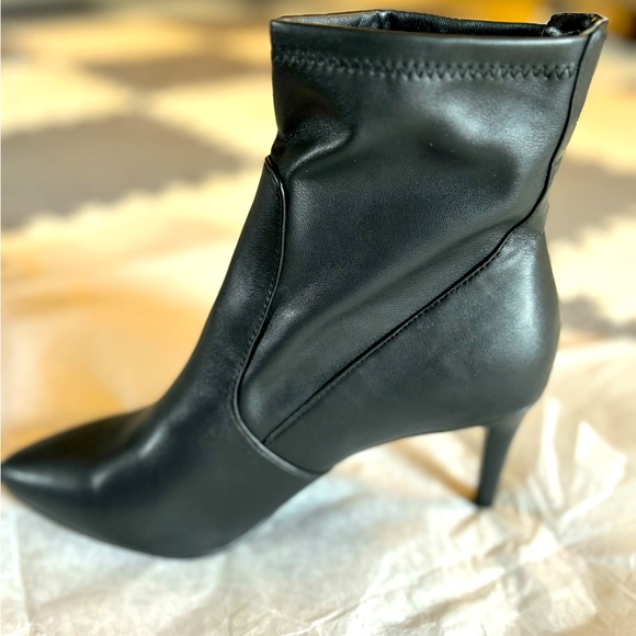 Faux leather ankle stiletto booties by Expression - Picture 6 of 7